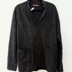 Apolis Global Mens Alpaca Wool Cardigan Sweater Gray M Medium